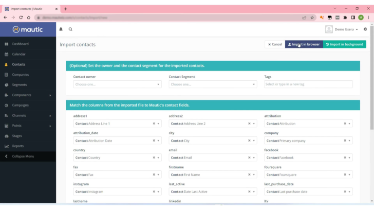 Creating and managing contacts in Mautic